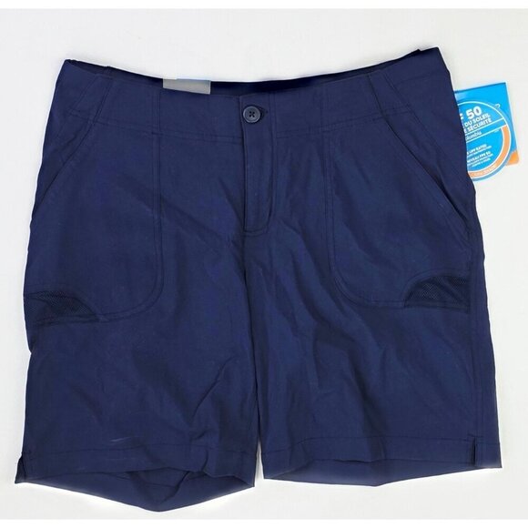 Columbia PFG Womens 10 Short Navy Omni Shield UPF 50 Repellency Logo Shorts NWT - Picture 4 of 16